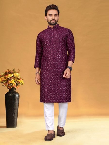 Straight Mens Pure Silk Kurta Pajama Kurta Pajama Wholesale