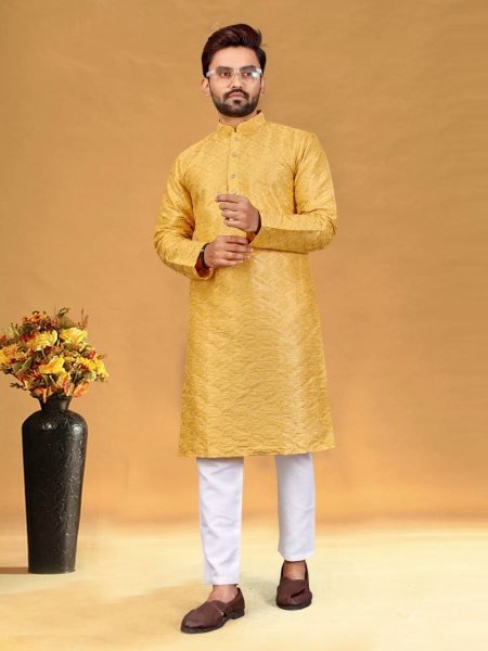 Straight Mens Pure Silk Kurta Pajama Kurta Pajama Wholesale