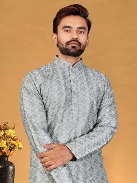 Straight Mens Pure Silk Kurta Pajama Kurta Pajama Wholesale