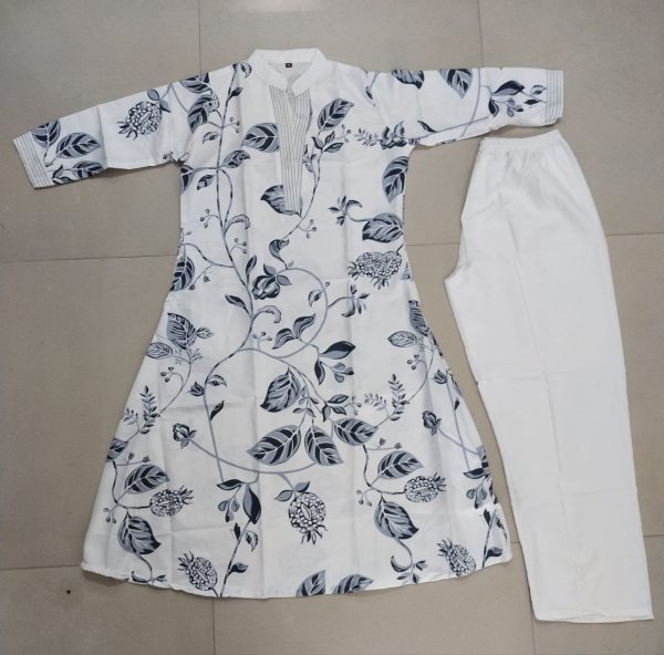 Street Style Black Printed Flared Kurti and  Plazzo Set Perfect for Office Wear  Printed Kurtis