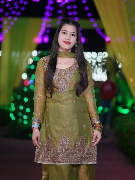 Strong  Olive Green Design Two Tone Fandy Silk Embroidered Top Plazo Set with Dupatta Ready To Wear Collection