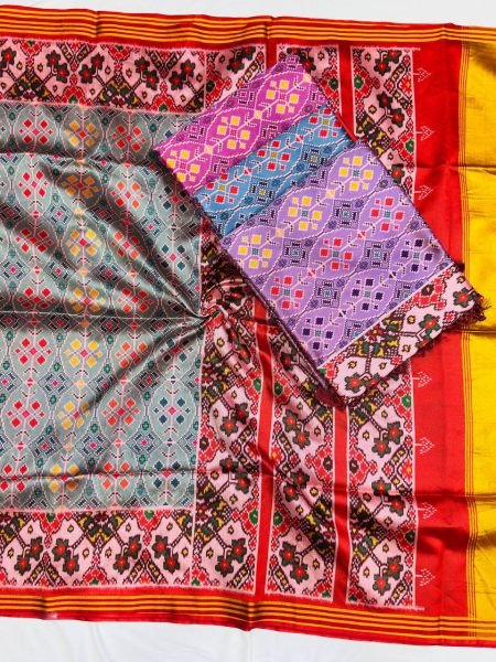 Stunning Blue Designer Soft Pure Patola Silk Saree with Rich Zari Lining Stripe Border at Wholesale Rate Patola Silk Sarees Wholesale