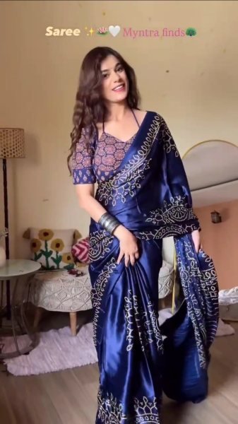 Stunning Blue Premium Chinon Silk Digital Print Saree with Piping Work for Festival Silk Sarees Wholesale
