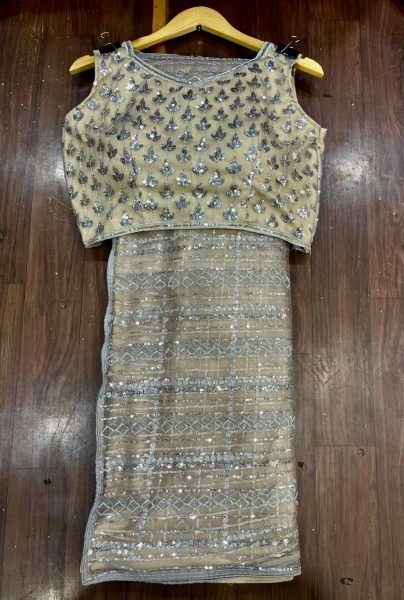 Stunning Butterfly Net Ready-to-Wear Embroidered Saree with Sequins Work Bollywood Fancy Sarees Wholesale