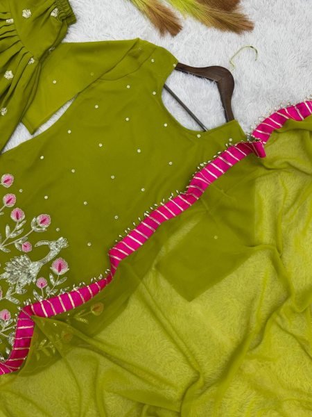 Stunning Festive Patiala Dhoti Outfit with Lace Border Dupatta Ready To Wear Collection