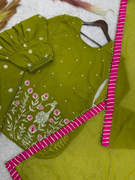 Stunning Festive Patiala Dhoti Outfit with Lace Border Dupatta Ready To Wear Collection