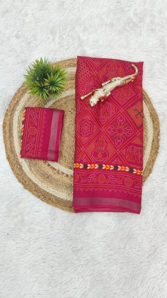 Stunning Hot Pink Traditional Print Mall Cotton Saree with Blouse Pieces  Printed Cotton Sarees Wholesale