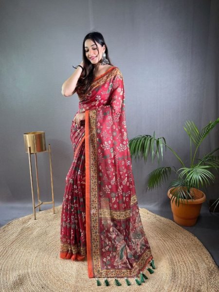 Stunning Maroon Soft Malai Cotton Saree with Rich Pallu For Traditional Look Sarees 