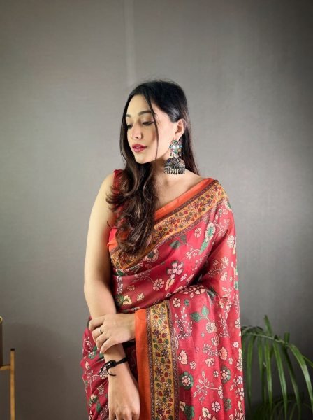 Stunning Maroon Soft Malai Cotton Saree with Rich Pallu For Traditional Look Printed Cotton Sarees Wholesale