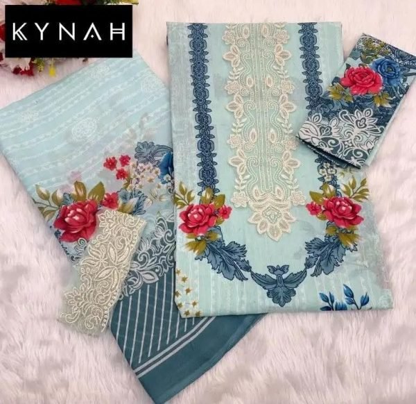 Stunning Mint Green Embroidered Pakistani Lawn Suit with Chiffon Dupatta Pakistani Suits Wholesale
