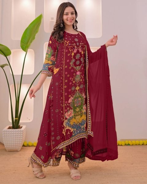 Stunning Muslin Cotton Sharara Suit with Double Shade Dupatta for Daytime Events Anarkali Kurtis 