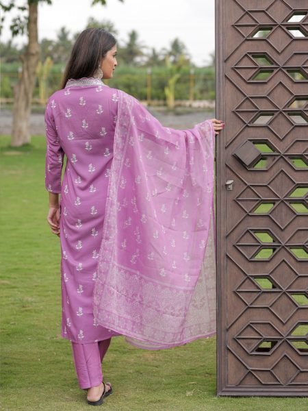 Stunning Onion Pink Fully Stitch Rayon Kurti with Paired Bottom and Dupatta for Reseller   Straight Cut Long Kurtis