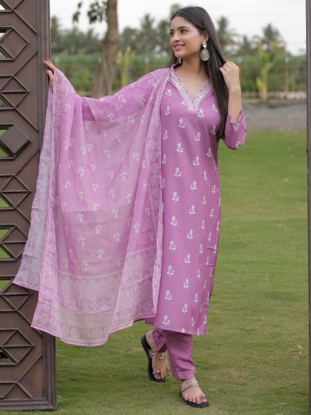 Stunning Onion Pink Fully Stitch Rayon Kurti with Paired Bottom and Dupatta for Reseller   Straight Cut Long Kurtis
