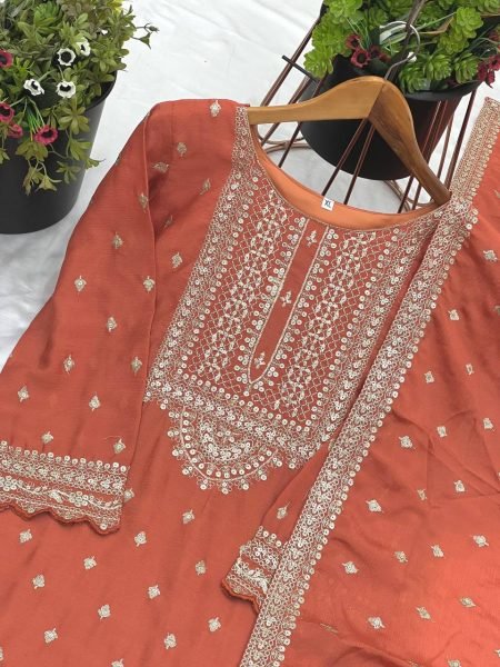 Stunning Orange Party Wear Sharara with Lace Border Dupatta For occasion Wear  Ready To Wear Collection