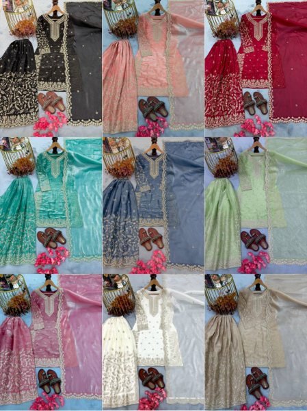 Stunning Peach Color   Ramzan Special Pakistani Coding Work Salwar Suit Ready To Wear Collection