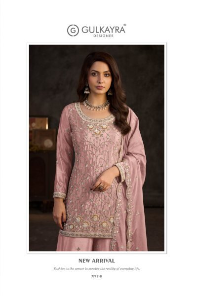 Stunning Pink Designer Real Chinon Suit Set with Beads Embroidery at Wholesale Rate Designer Plazzo Salwar Suits Wholesale