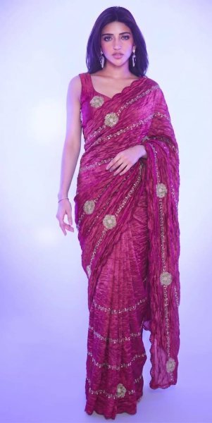 Stunning Pink Latest Fancy Saree with All Over Embroidery Design Designer Wedding Sarees Wholesale