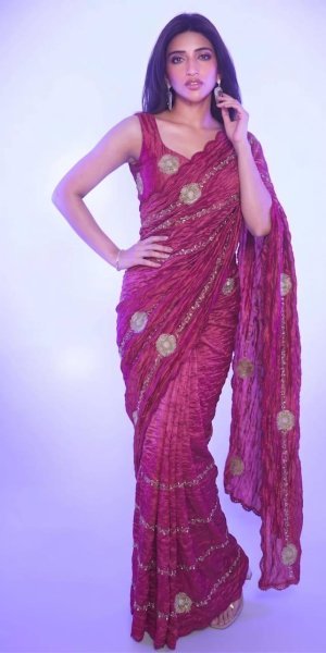 Stunning Pink Latest Fancy Saree with All Over Embroidery Design Designer Wedding Sarees Wholesale