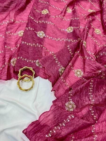 Stunning Pink Latest Fancy Saree with All Over Embroidery Design Designer Wedding Sarees Wholesale