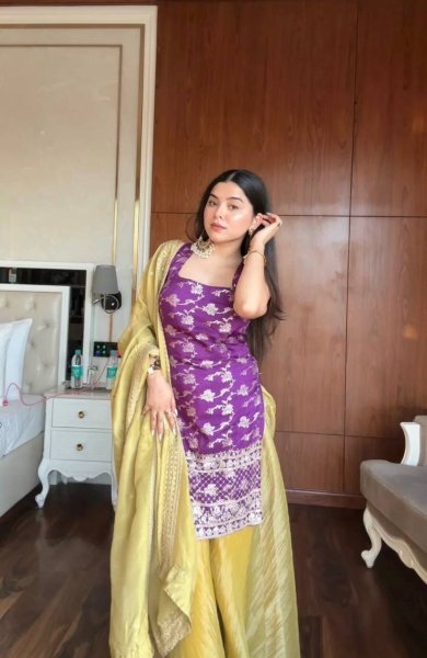 Stunning purple Ready to wear Jacquard Thread Sequence Top with Crunchy Silk Palazzo and Dupatta Set Ready To Wear Collection