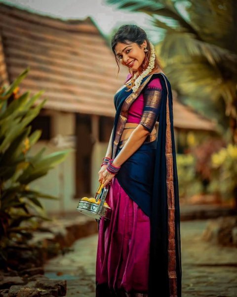 Stunning Rani Pink Kanjivaram Silk Half Saree with Banarasi Silk Zari Weaving  Half Saree Lehenga