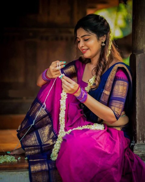 Stunning Rani Pink Kanjivaram Silk Half Saree with Banarasi Silk Zari Weaving  Half Saree Lehenga