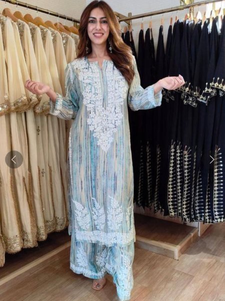 Stunning Rayon Kurti Palazzo Set with Embroidery Work For Daily Wear  Ready To Wear Suit
