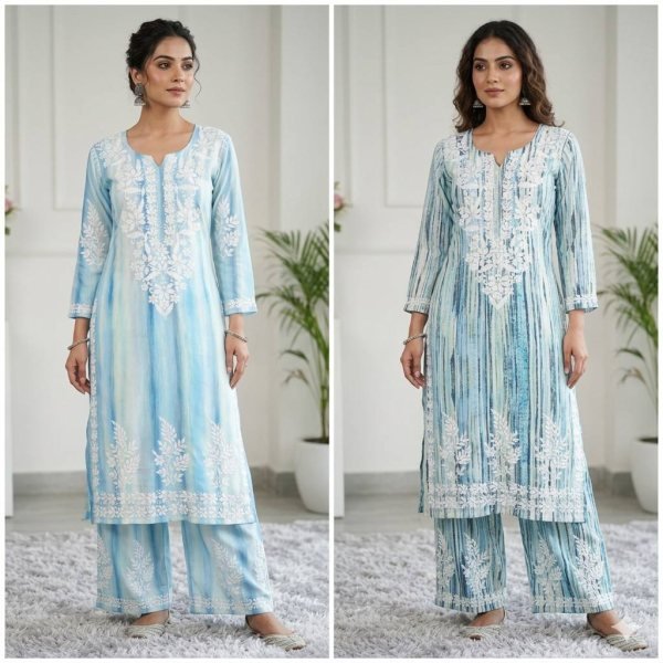 Stunning Rayon Kurti Palazzo Set with Embroidery Work For Daily Wear  Ready To Wear Collection