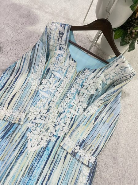 Stunning Rayon Kurti Palazzo Set with Embroidery Work For Daily Wear  Ready To Wear Collection