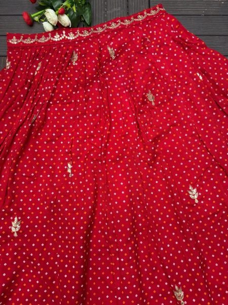 Stunning Red Designer Vichitra Silk Lehenga Choli with Embroidered Jacket Designer Lehenga Choli