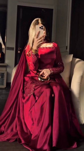 Stunning Red Fendy Silk Suit Set with Heavy Thread Sequins Work and Matching Dupatta Ready To Wear Collection