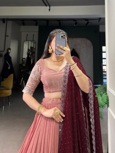 Stunning Silver Glossy Lehenga Choli Wedding 2025 Designer Collection Designer Lehenga Choli