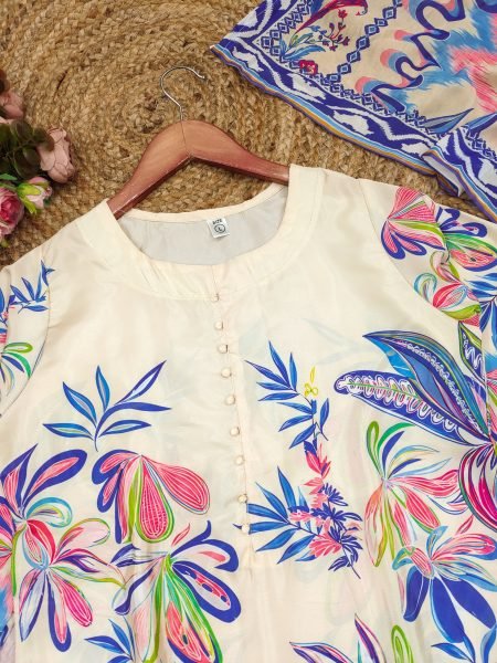 Stunning White Crepe Silk Patiala Suit With Digital Print Suit Set For Women Ready To Wear Collection