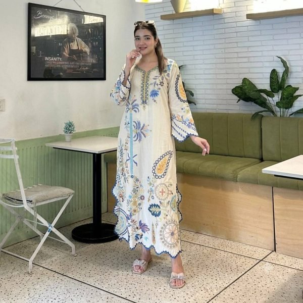 Stunning White Pakistani Star Silk Kurti Pant Dupatta Set with Real Mirror Work For Festival Wear Ready To Wear Collection