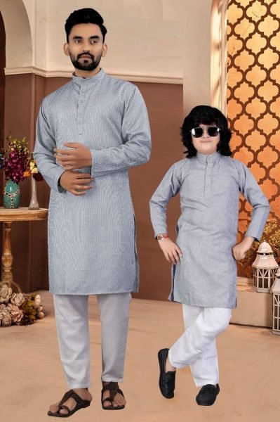 Stylish Black Sequence Kurta Pajama Set Father Son Matching Outfits for Diwali 2025 Father Son Collection 