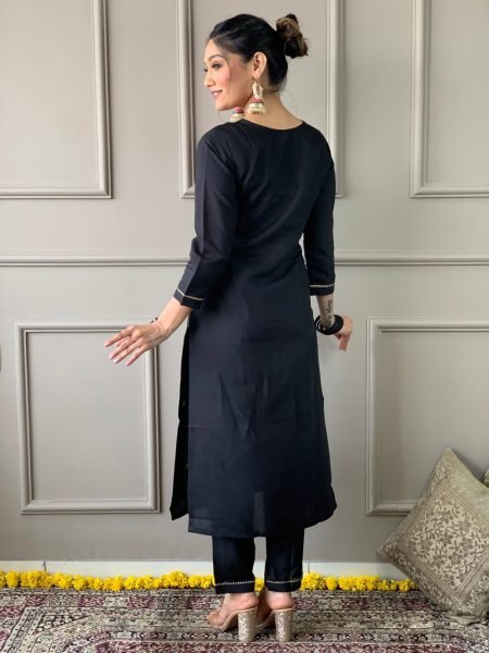 Stylish Black Kurta Set for Women | Fully Stitched at Wholesale Rates  Straight Cut Long Kurtis