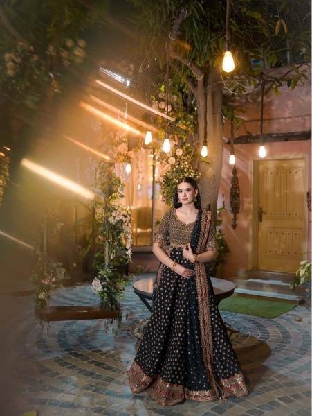 Stylish Black Partywear Silk Lehenga Choli With 3.5 Meter Flare, Zari and Sequins Work Designer Lehenga Choli