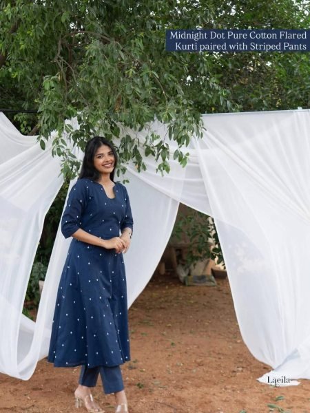 Stylish Blue South Cotton Kurta Set with Elegant Jacquard Work for Summer Wear Cotton Kurtis Wholesale