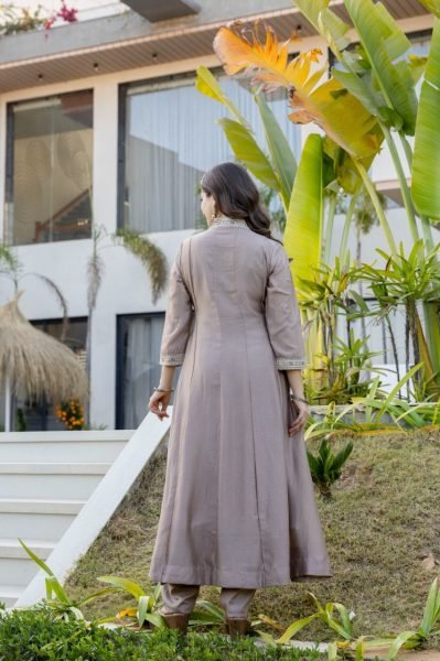 Stylish Cream Anarkali Suit with Embroidery Work for Women Anarkali Kurtis 