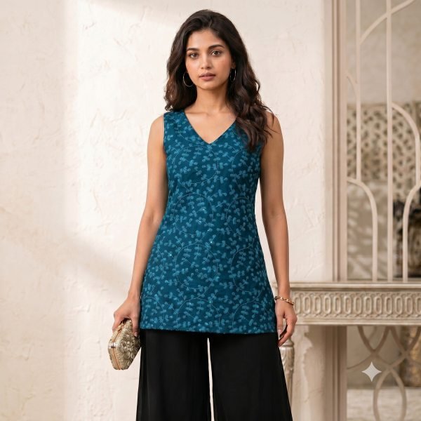 Stylish Designer Georgette Short Kurti With Embroidered for Women In Wholesale Rate Full Set Kurti