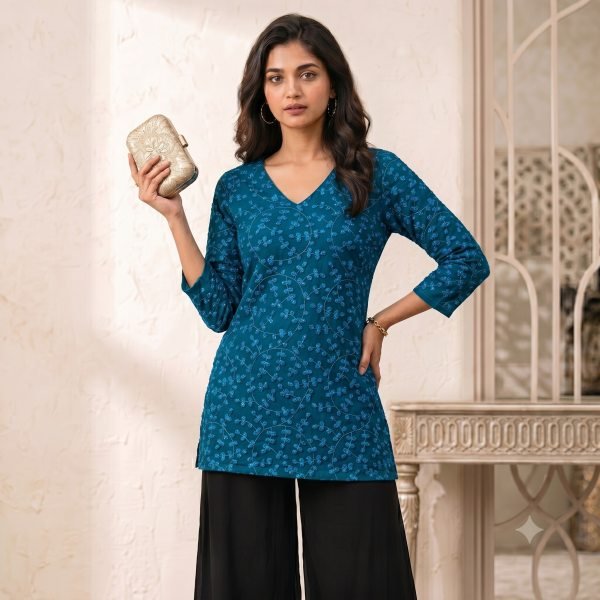 Stylish Designer Georgette Short Kurti With Embroidered for Women In Wholesale Rate Full Set Kurti