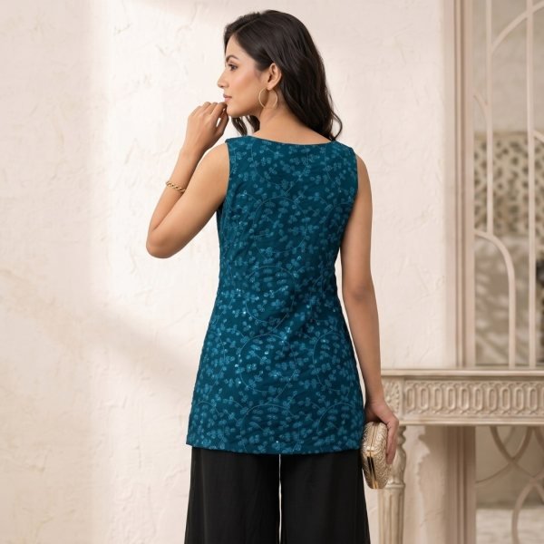 Stylish Designer Georgette Short Kurti With Embroidered for Women In Wholesale Rate Full Set Kurti