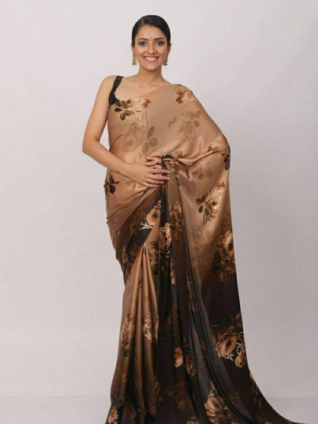 Stylish Digital Print Saree in Soft Japan Silk Latest Designer Wear with Silk Blouse at Manufacturer Price Sarees 