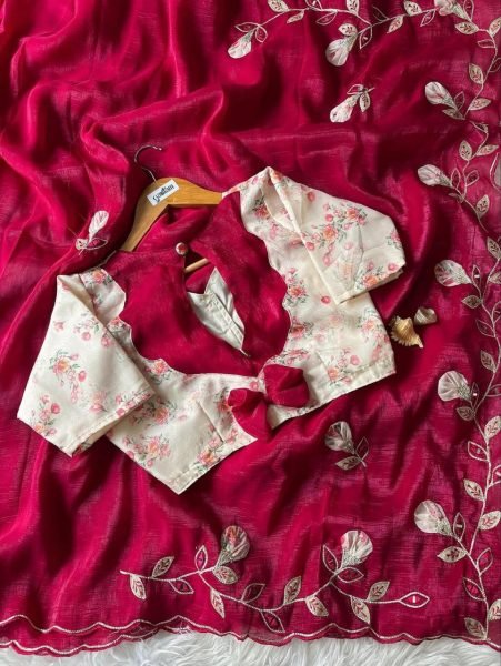 Stylish Digital Print Saree in Crunchy Crush Fabric with Heavy Moti   Khatli Work Designer Wedding Sarees Wholesale