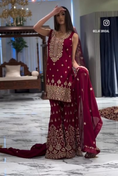 Stylish Embroidered Georgette Kurti Plazo Set with Dupatta Best Price Ready to Wear Ensemble Ready To Wear Collection