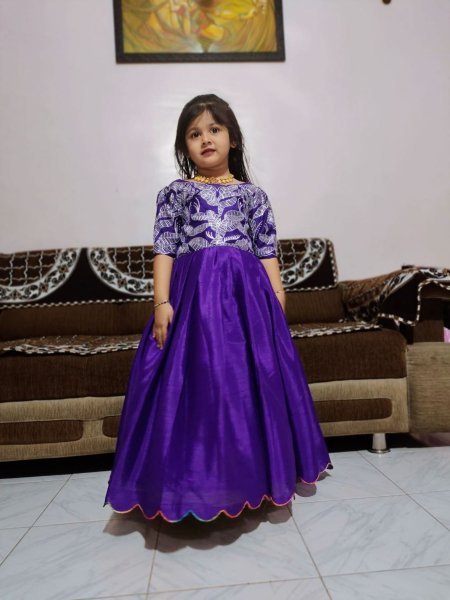 Stylish & Fancy Chinon Silk Gown for Girls New Partywear Collection Best selling Kids Ethnic Wear  Girls Wear