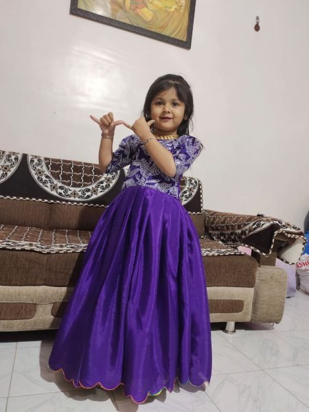 Stylish & Fancy Chinon Silk Gown for Girls New Partywear Collection Best selling Kids Ethnic Wear  Girls Wear
