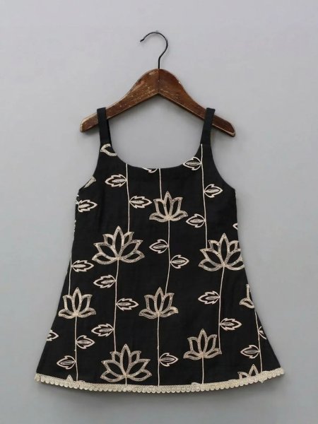 Stylish Girls Cotton Top and Bottom Set With Designer Embroidered Work Girls Wear
