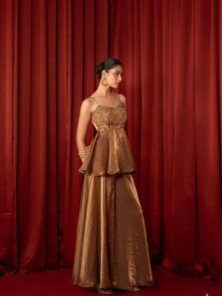 Stylish Indo Western look Plazzo Set In affordable factory price 