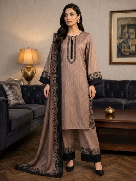 Stylish Mauve Kurti Palazzo Set with Fashion Printed Chinnon Silk Dupatta For Party Wear 